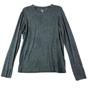 Tasc Performance Women XL Gray Bamboo Cotton Long Sleeve Camo Activewear Top